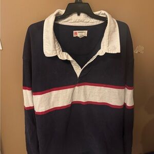 Mossimo Supply Co. Men's Navy Sweater with White and Red Stripes